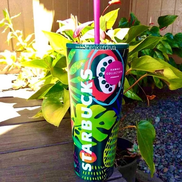 🌴 Starbucks Hawaii🌺🌊☀️tropical stainless💙💚tumbler cup set🌈 - Picture 2 of 4